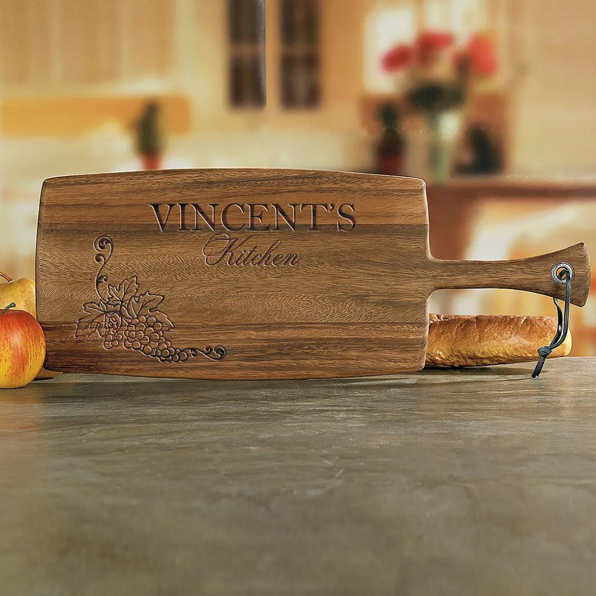 Personalized Vineyard Paddle Cutting Board