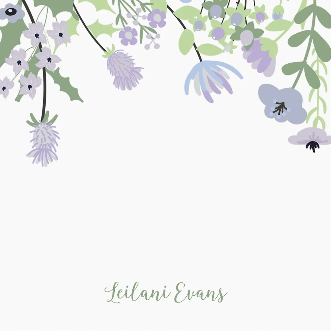 Personalized Wildflowers Note Sheets in a Cube