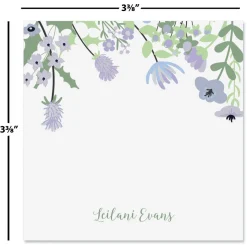 Personalized Wildflowers Note Sheets in a Cube