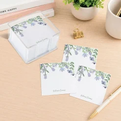 Personalized Wildflowers Note Sheets in a Cube