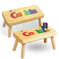 Personalized Wooden Puzzle Step Stool