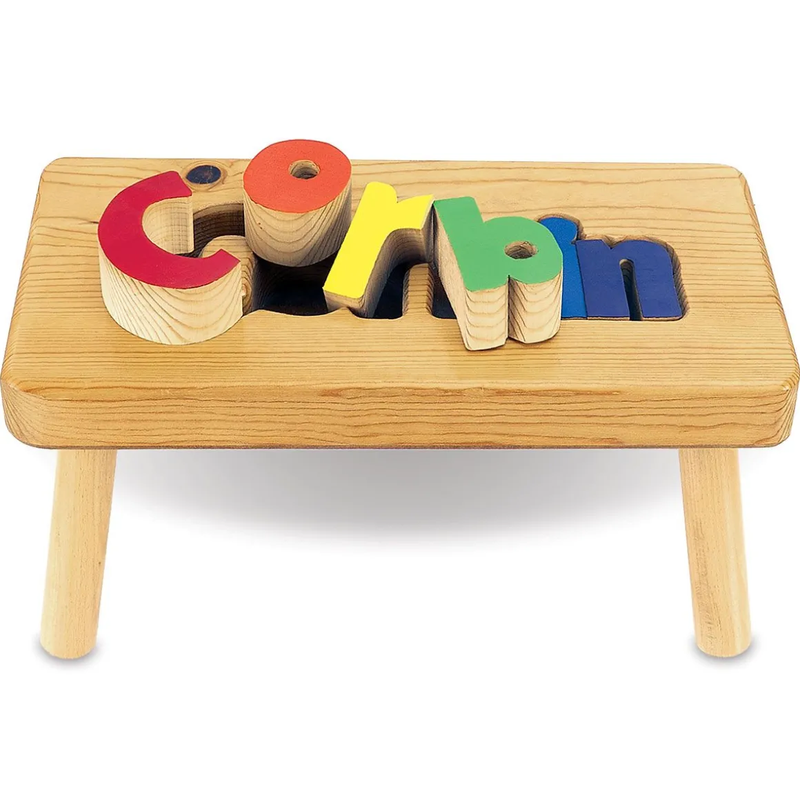 Personalized Wooden Puzzle Step Stool