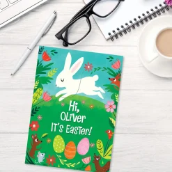 Personalized Woodland Bunny Easter Card