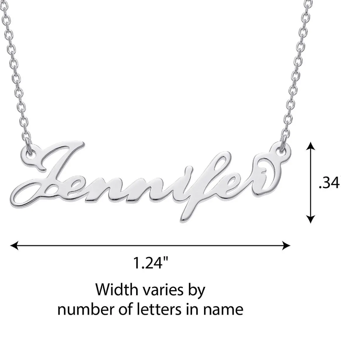 Petite Script Name Sterling Silver Necklace