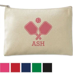 Pickleball Personalized Small Canvas Zip Pouch