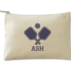 Pickleball Personalized Small Canvas Zip Pouch