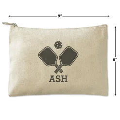 Pickleball Personalized Small Canvas Zip Pouch