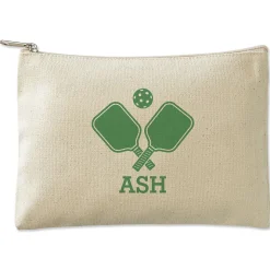 Pickleball Personalized Small Canvas Zip Pouch