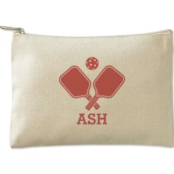 Pickleball Personalized Small Canvas Zip Pouch
