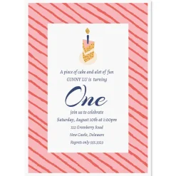 Piece of Cake Birthday Personalized Invitation