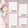 Pink Border Succulents Notepads