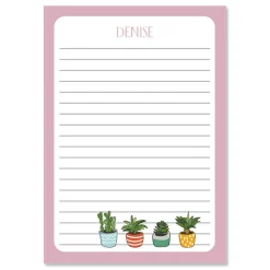 Pink Border Succulents Notepads