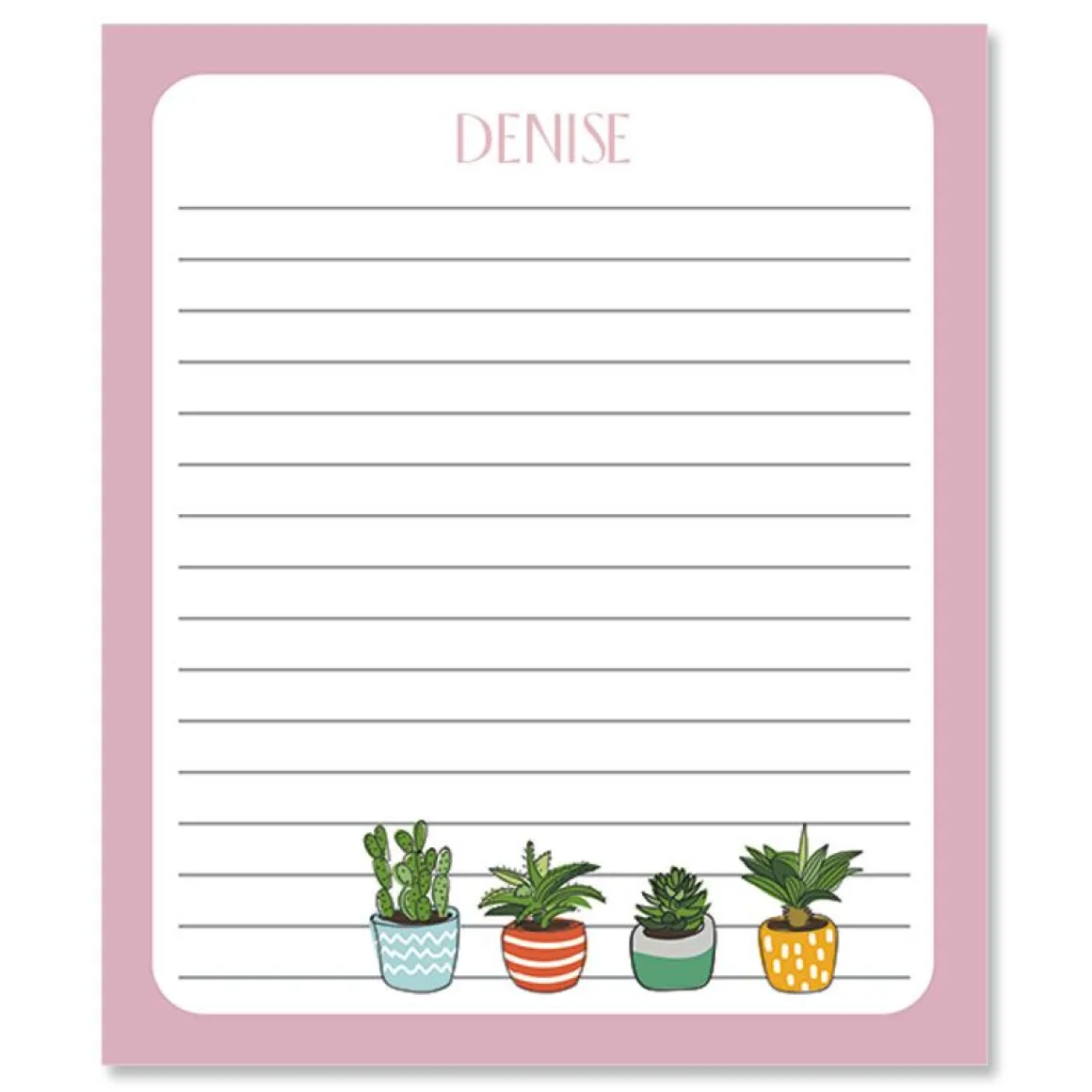Pink Border Succulents Notepads