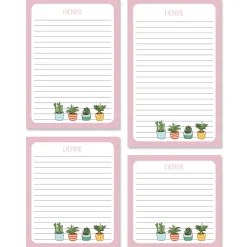 Pink Border Succulents Notepads