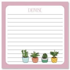 Pink Border Succulents Notepads