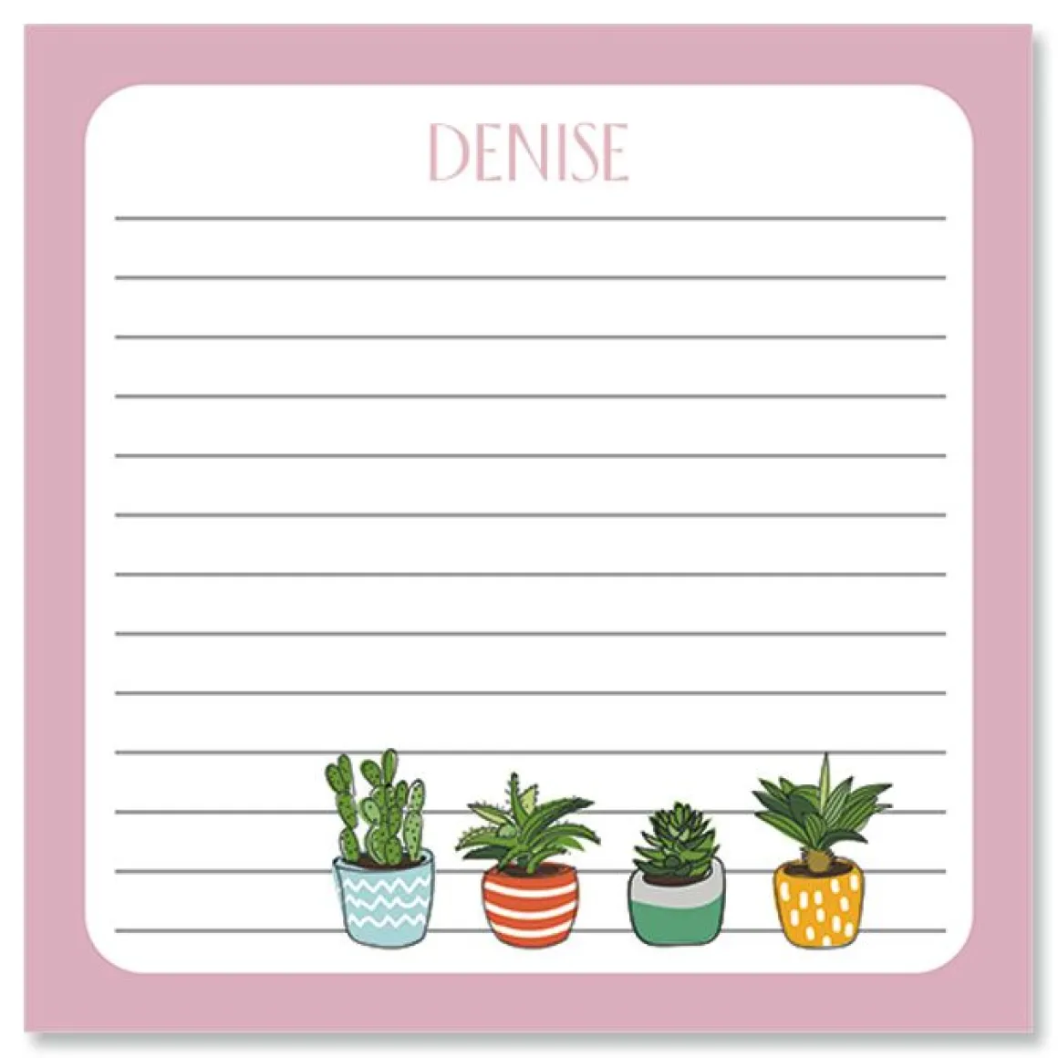 Pink Border Succulents Notepads