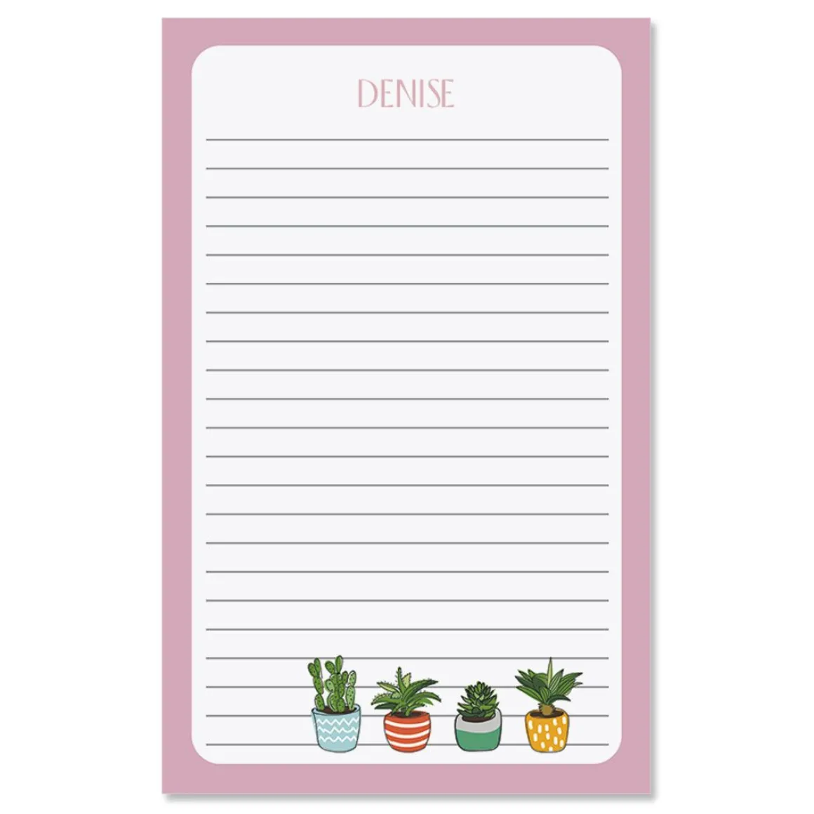 Pink Border Succulents Notepads
