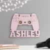 Pink Gaming Controller Personalized Wood Plaque