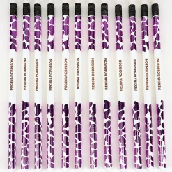 #2 Pink Leopard Personalized Hardwood Pencils