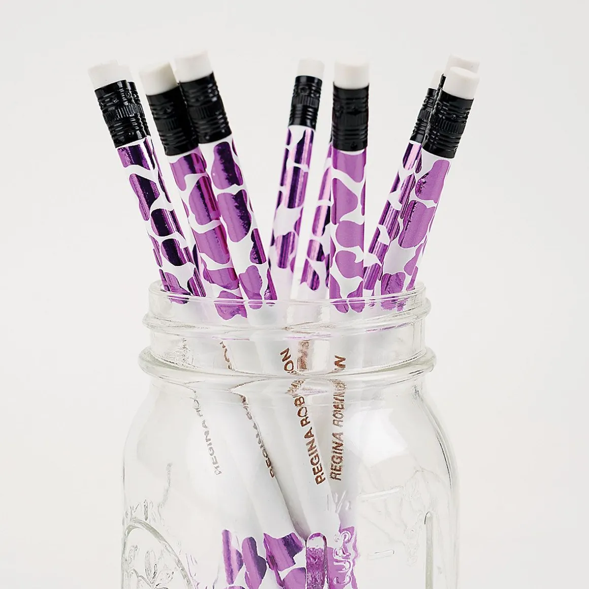 #2 Pink Leopard Personalized Hardwood Pencils