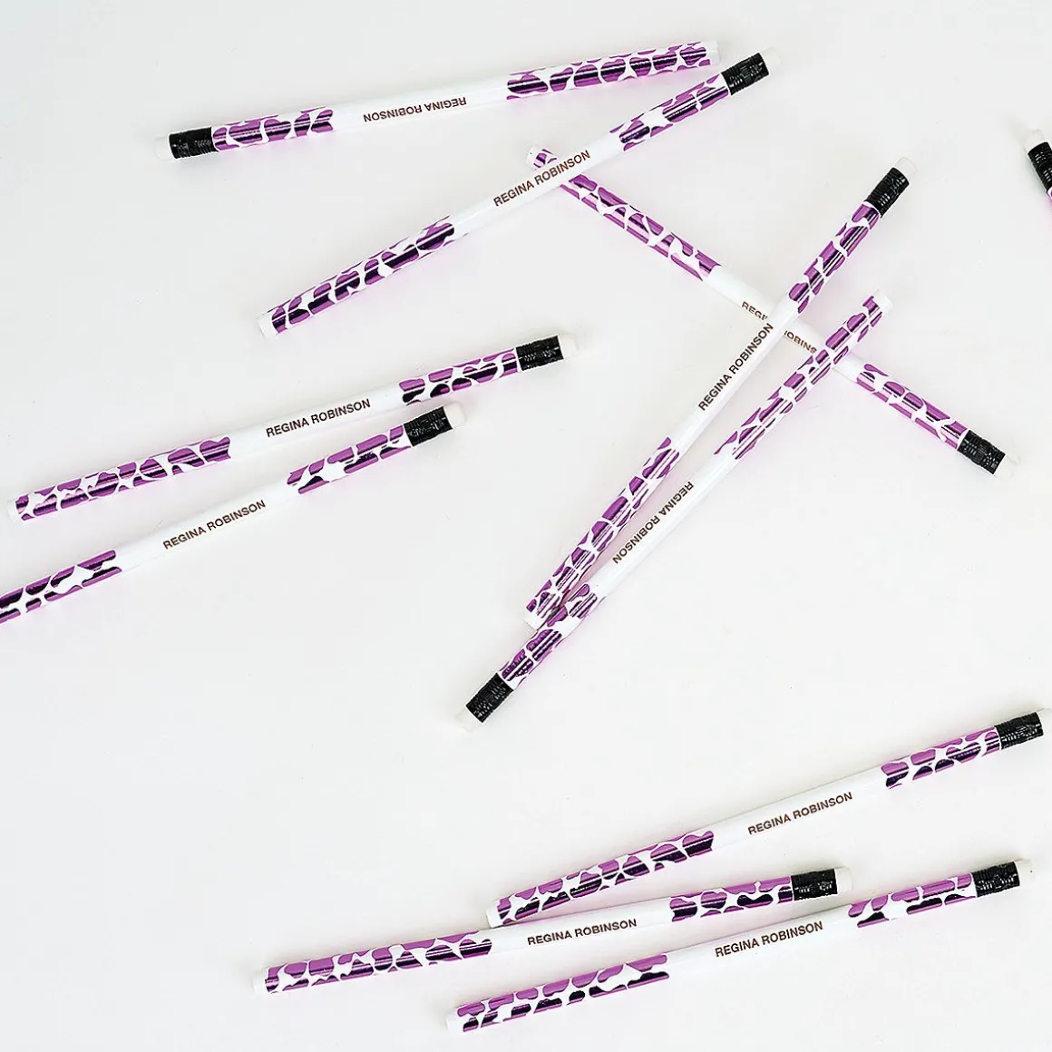 #2 Pink Leopard Personalized Hardwood Pencils