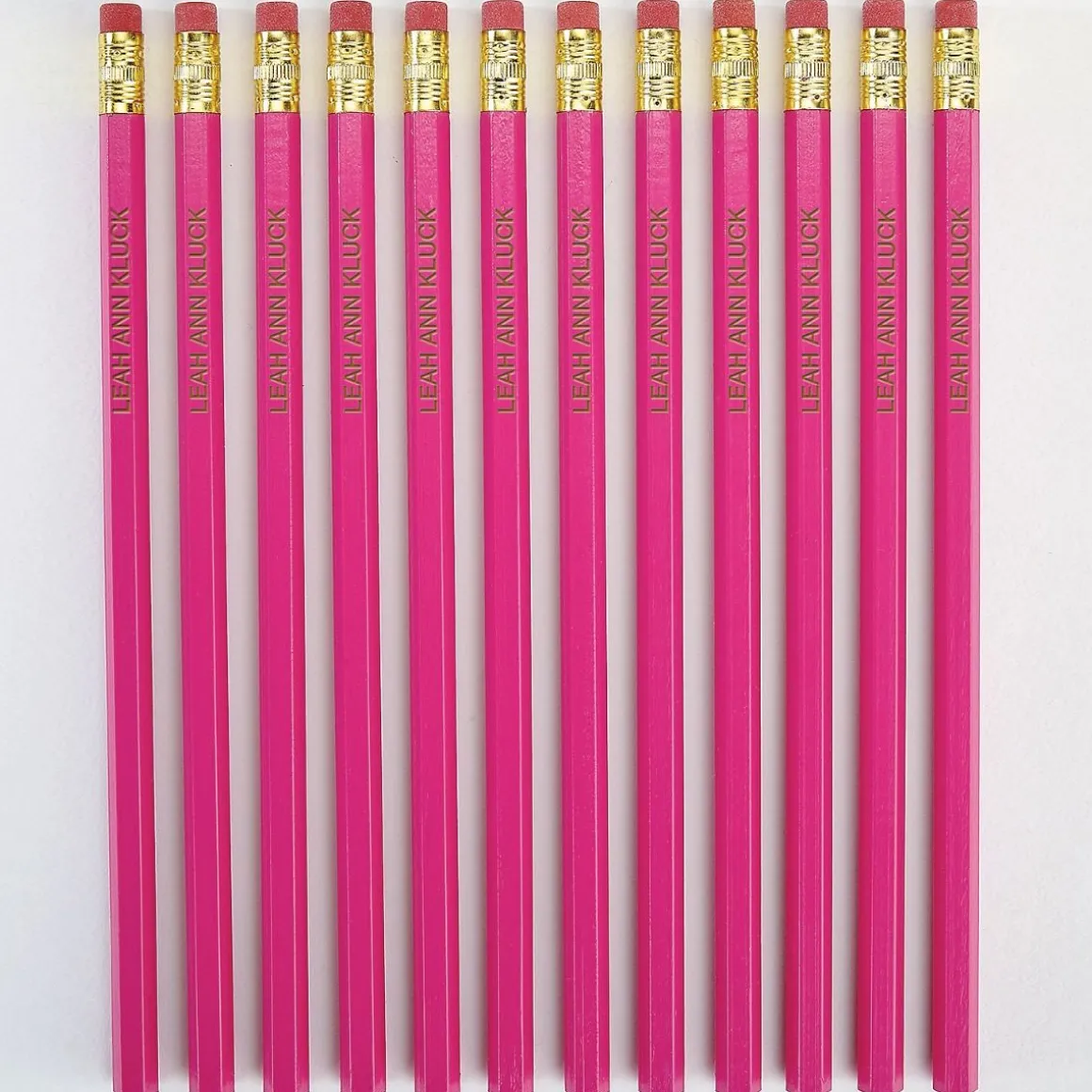 #2 Pink Personalized Hardwood Pencils