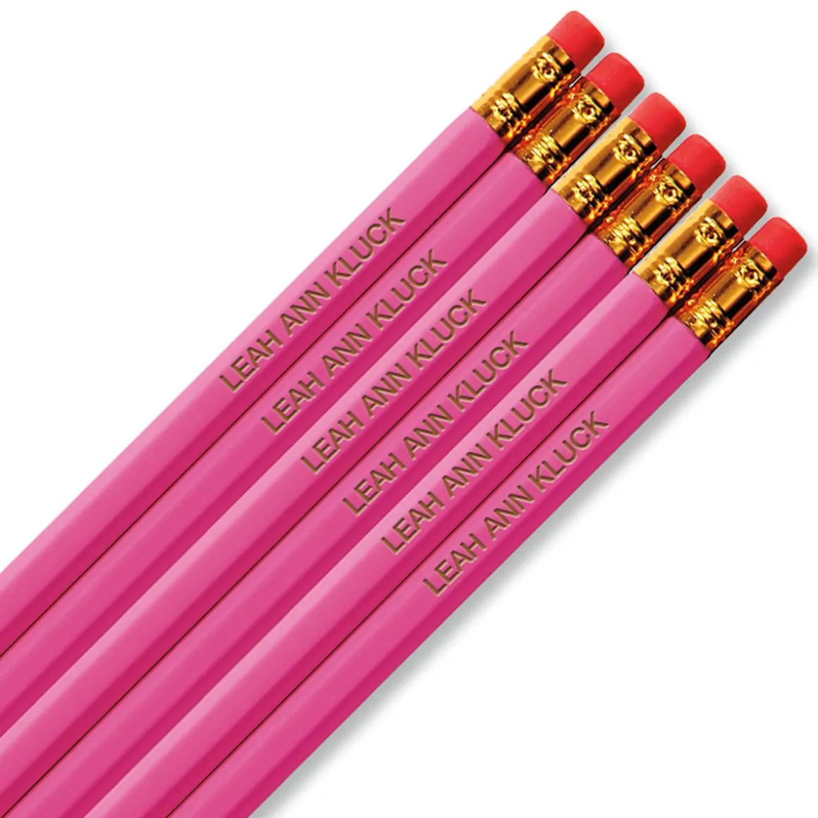 #2 Pink Personalized Hardwood Pencils