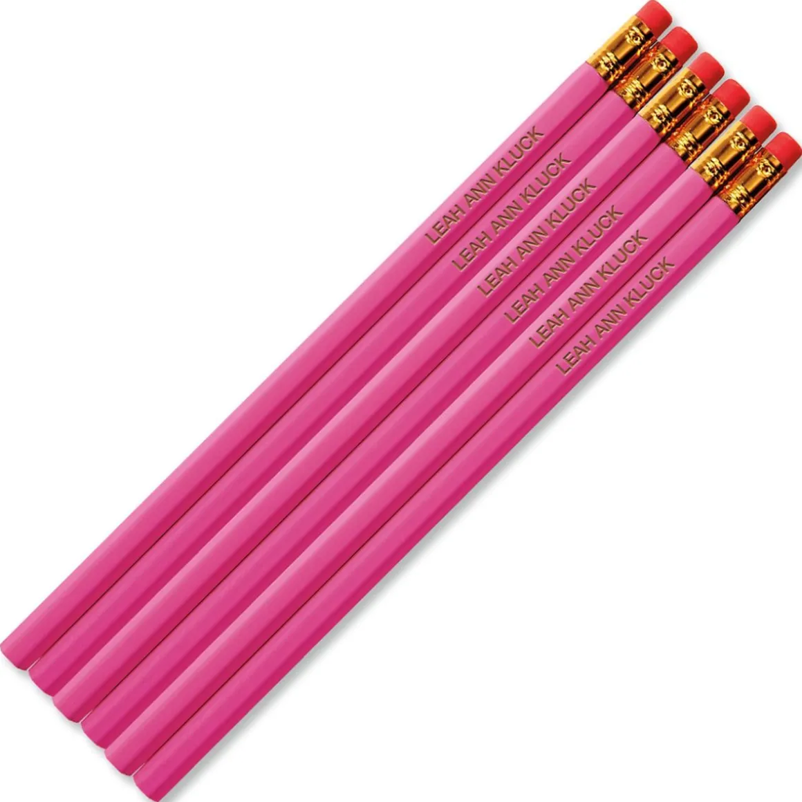 #2 Pink Personalized Hardwood Pencils