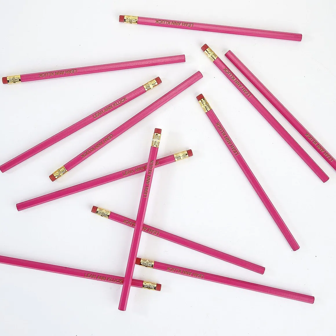 #2 Pink Personalized Hardwood Pencils
