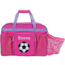 Pink Personalized Soccer Sports Bag