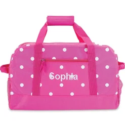 Pink with White Dots Duffel Bags