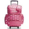 Pink with White Dots 21" Personalized Rolling Luggage