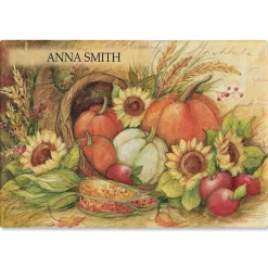 Plentiful Harvest Personalized Glass Cutting Board