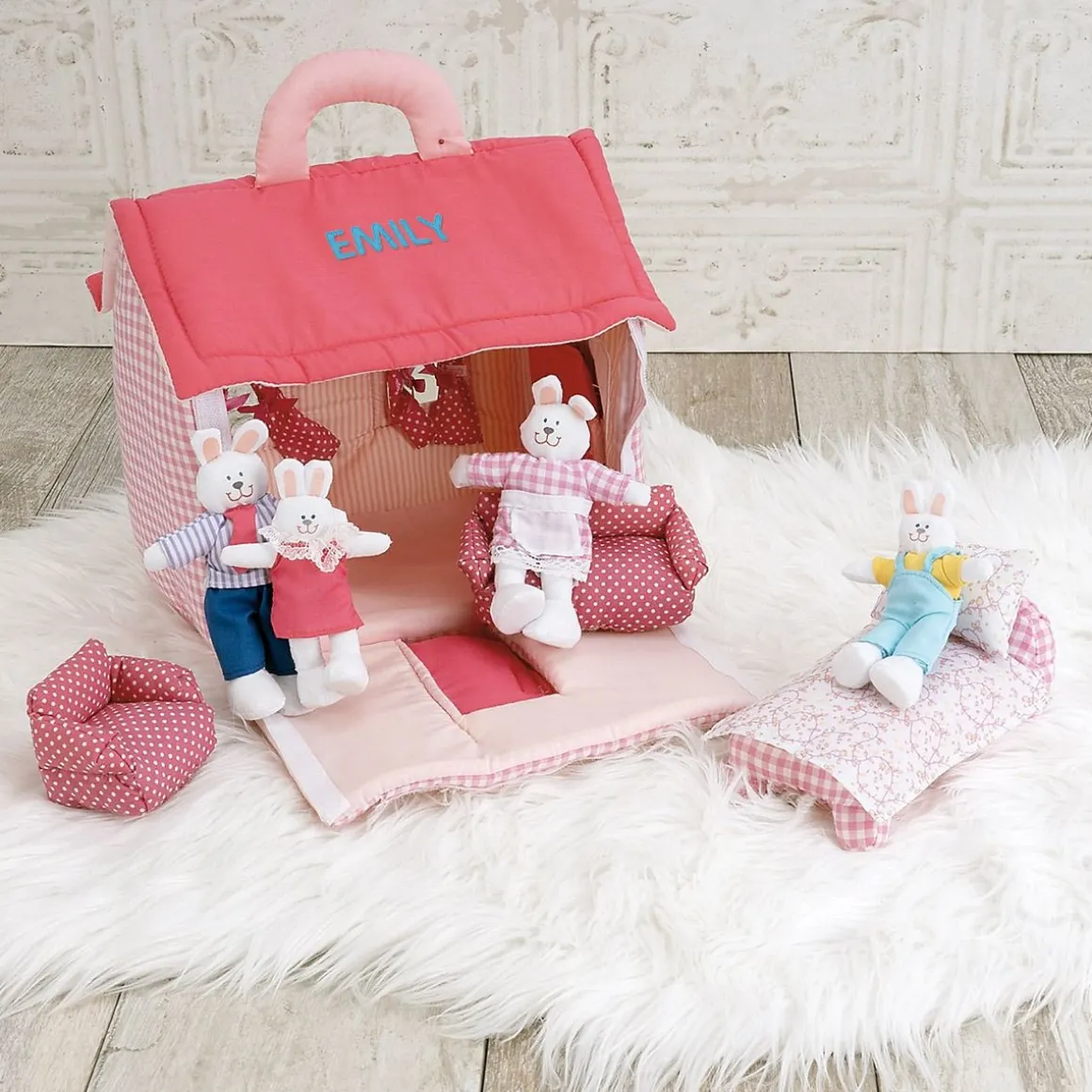 Plush Bunny Personalized House Play Set
