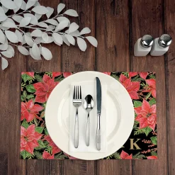 Poinsettias Personalized Placemat Pad