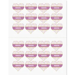 Polka Dot Heart Personalized Stickers