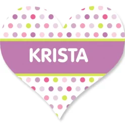 Polka Dot Heart Personalized Stickers