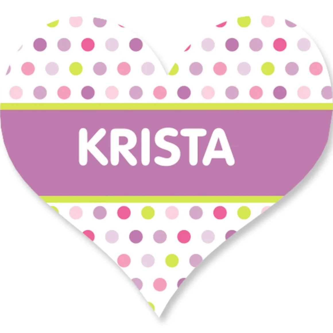 Polka Dot Heart Personalized Stickers