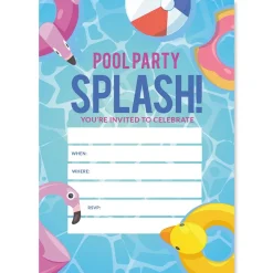 Pool Party Birthday Fill In The Blank Invitations