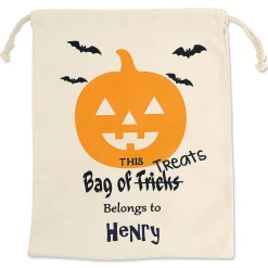 Pumpkin Drawstring Personalized Treat Bag