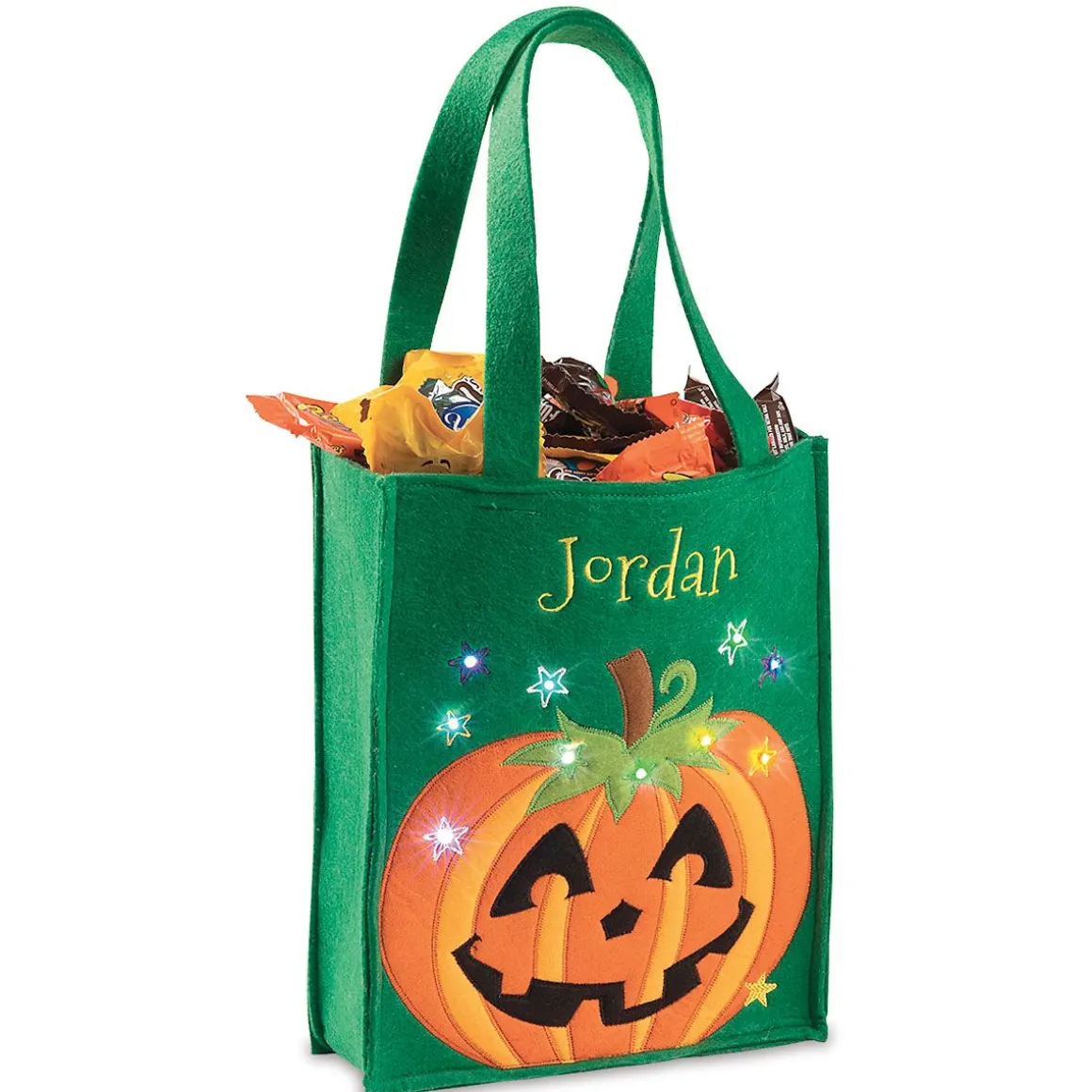 Pumpkin Halloween Light-up Personalized Tote Bag