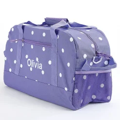 Purple with White Dots Duffel Bag