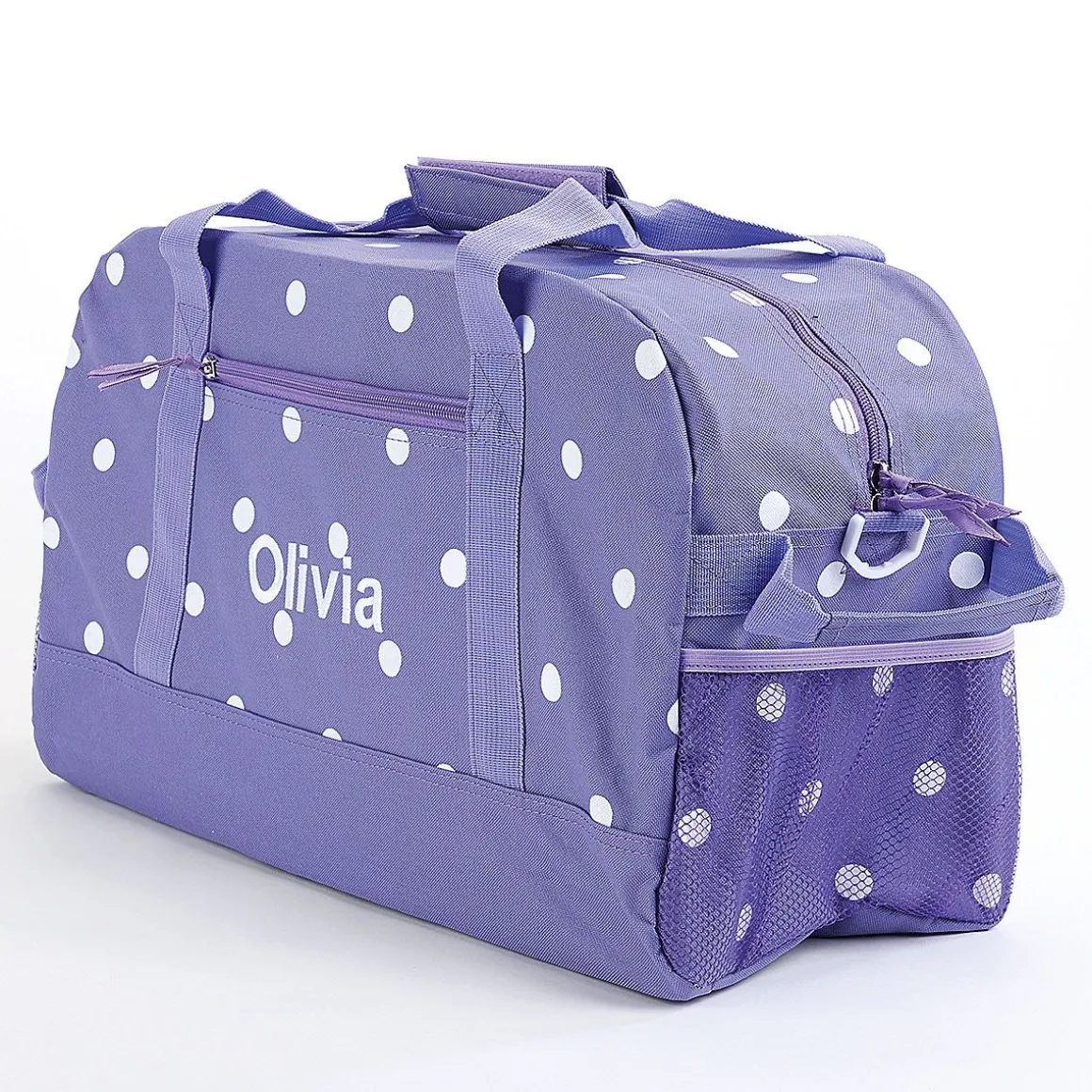Purple with White Dots Duffel Bag