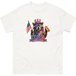 Racoon White Adult T-Shirt