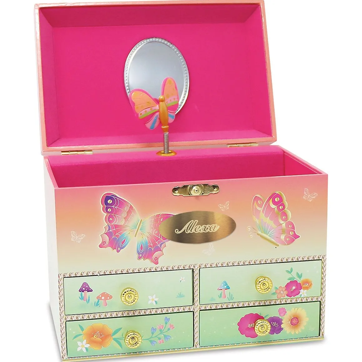 Rainbow Butterfly Personalized Music Box