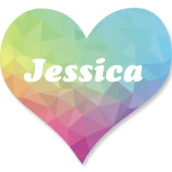 Rainbow Crystal Heart Personalized Stickers
