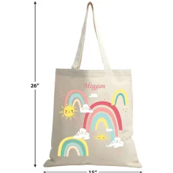 Rainbow Personalized Canvas Tote