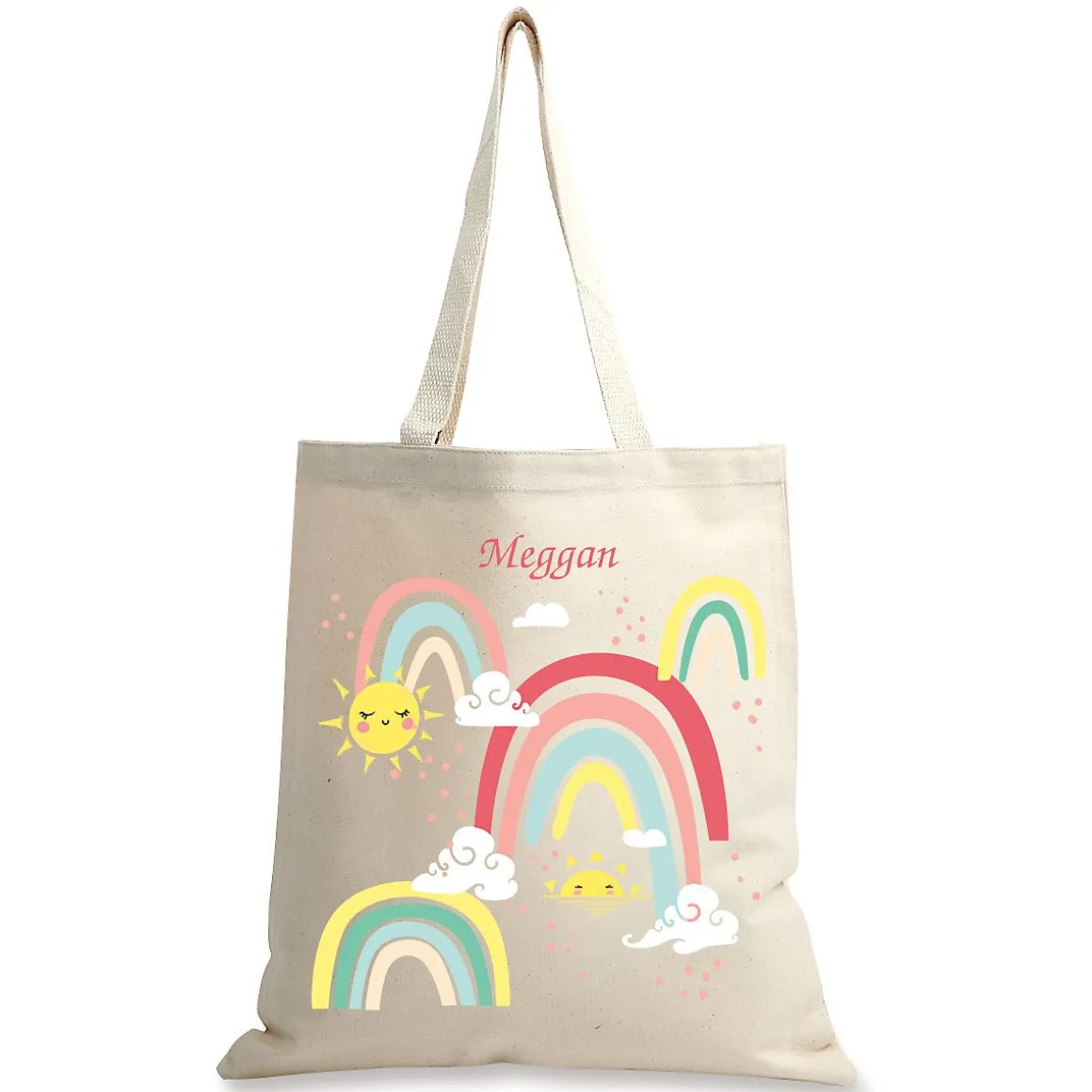 Rainbow Personalized Canvas Tote