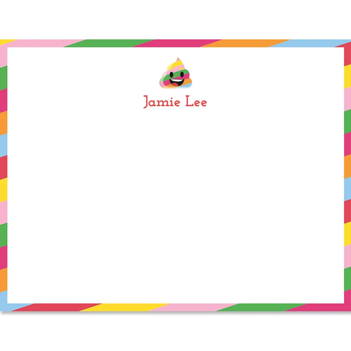 Rainbow Poop Emoji Correspondence Cards