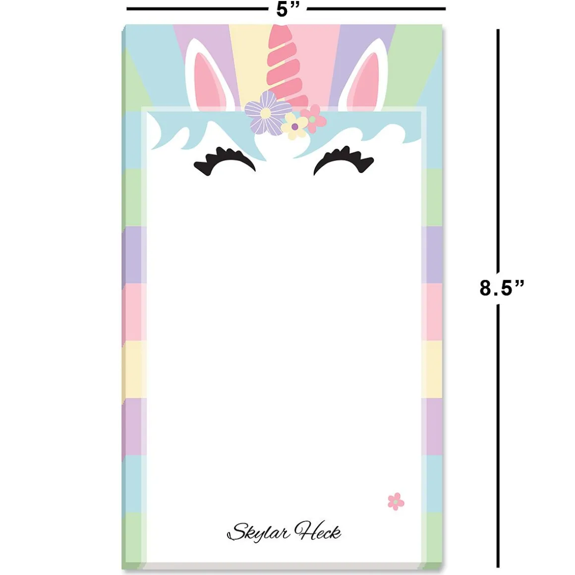 Rainbow Unicorn Personalized Notepad